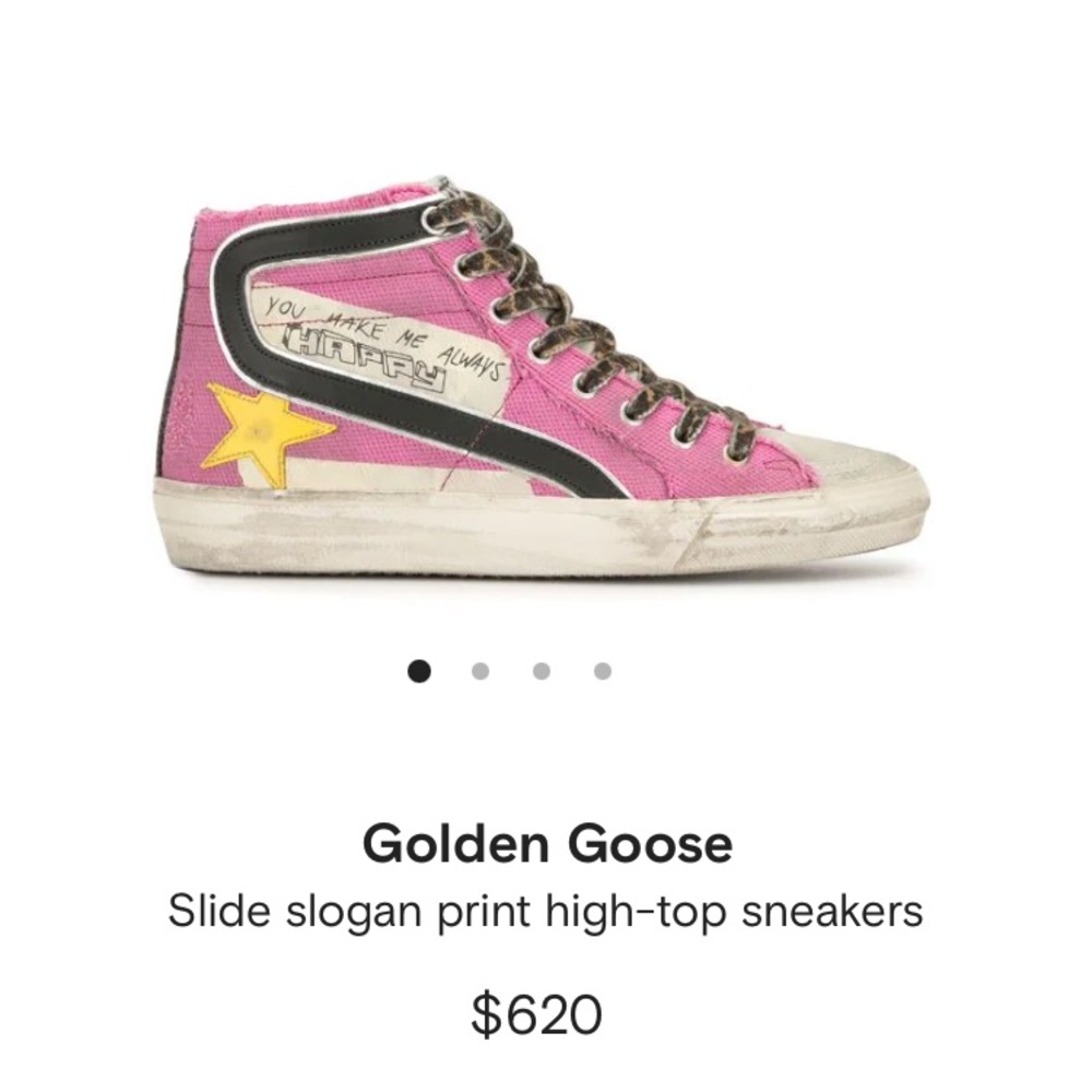 GOLDEN GOOSE, lightly worn, pink with cheetah print laces, LIMITED EDITION